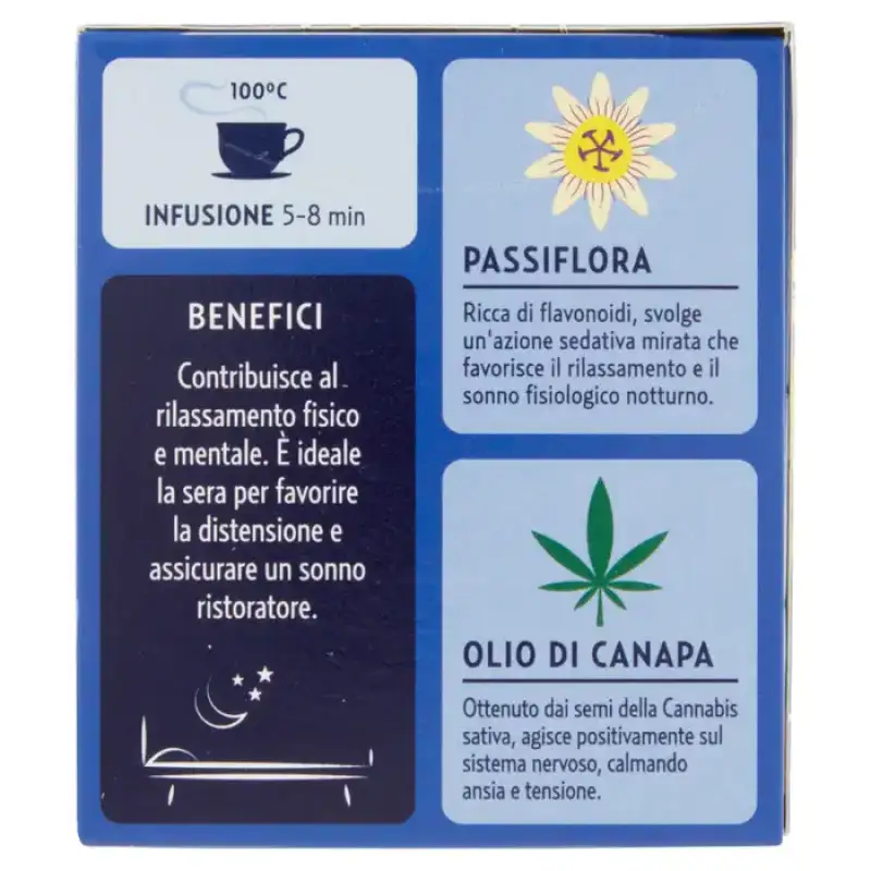Pompadour Tisana Buonanotte Plus cu Passiflora si Canepa 18 plicuri Bax 10 buc.
